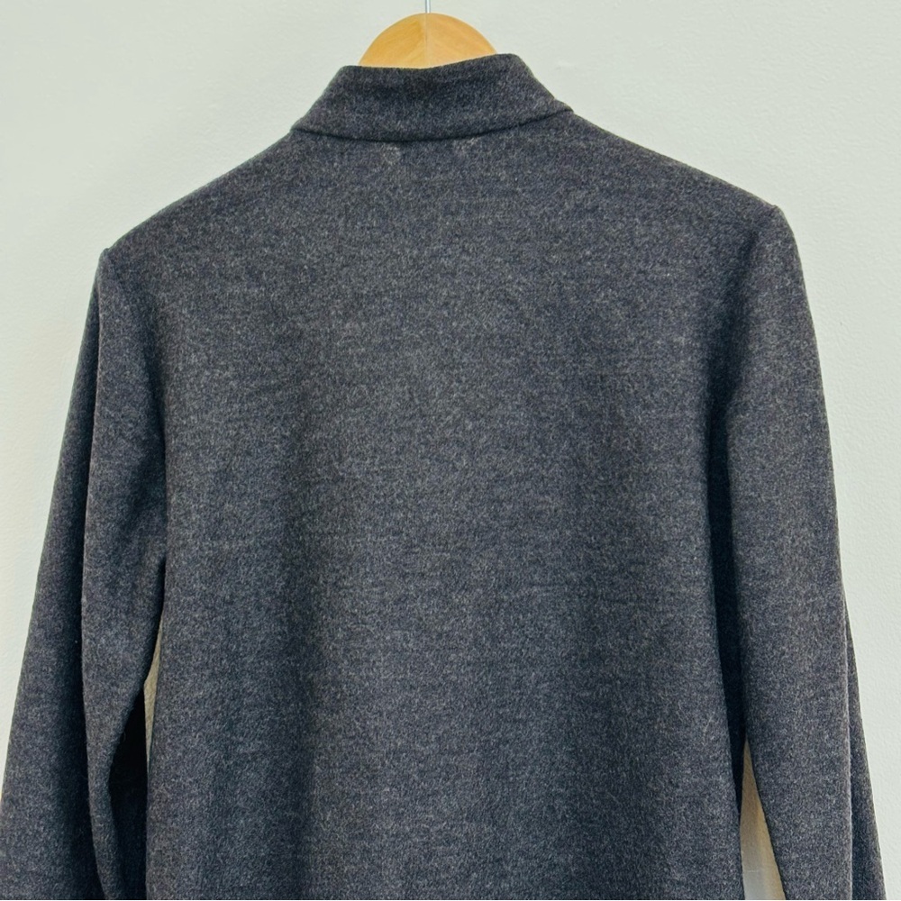 Eileen Fisher Mandarin Collar Wool Shirt Shacket Minimalist Charcoal Gray PM - Picture 6 of 11
